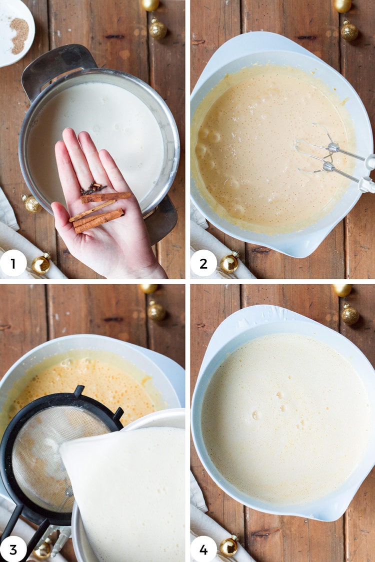 Steps to homemade eggnog.