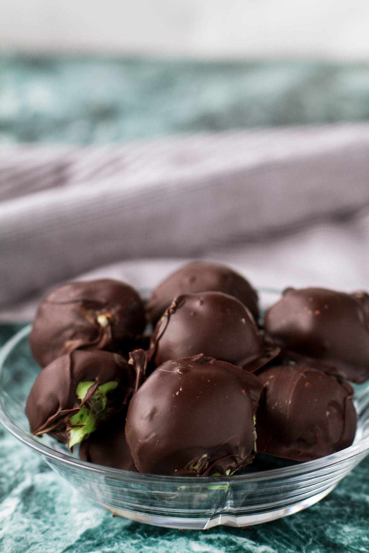 Peppermint Cream Cheese Filled Truffles