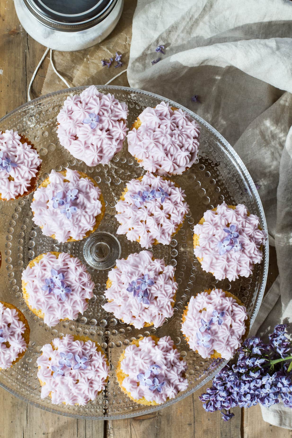 Lilac Lemon Cupcakes + Recipe for Lilac Sugar and Lilac Syrup