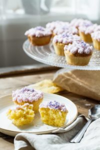 Lilac Lemon Cupcakes + Recipe for Lilac Sugar and Lilac Syrup