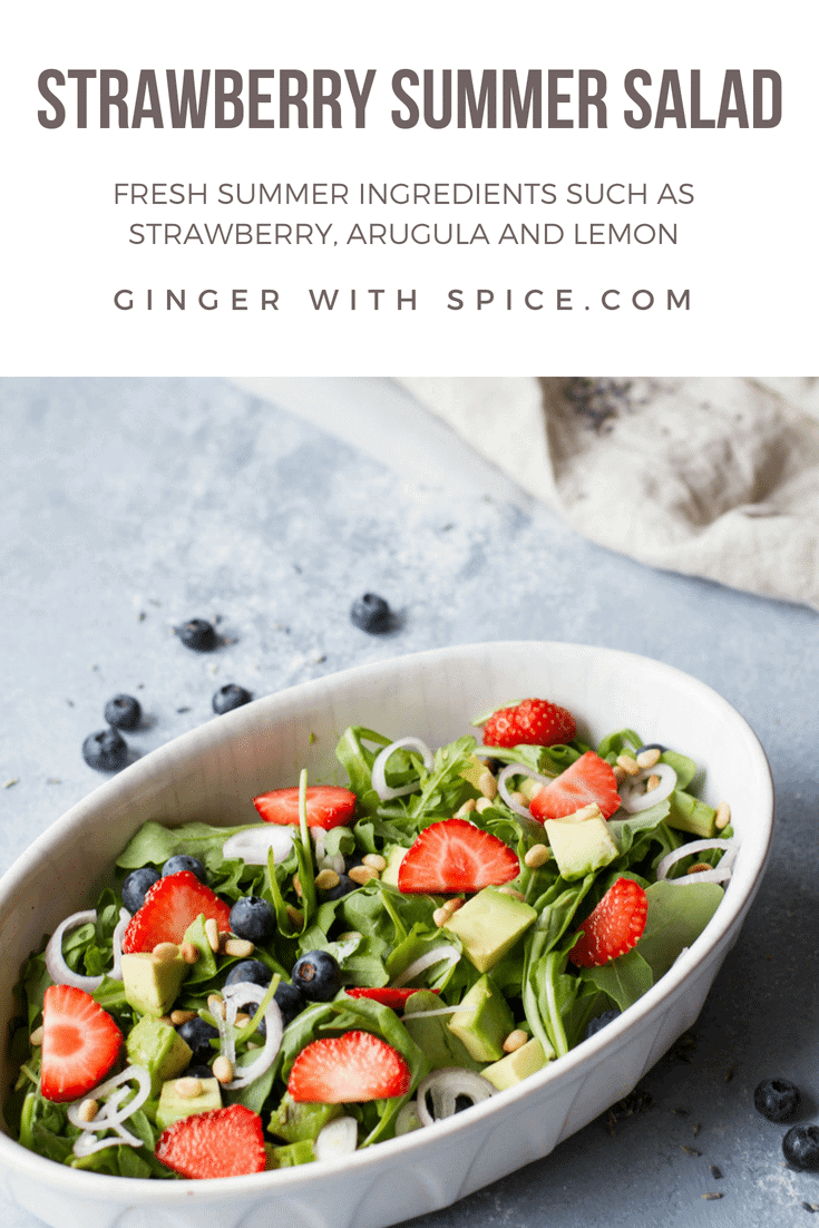 Strawberry Arugula Summer Salad with Lemon Vinaigrette and Lavender