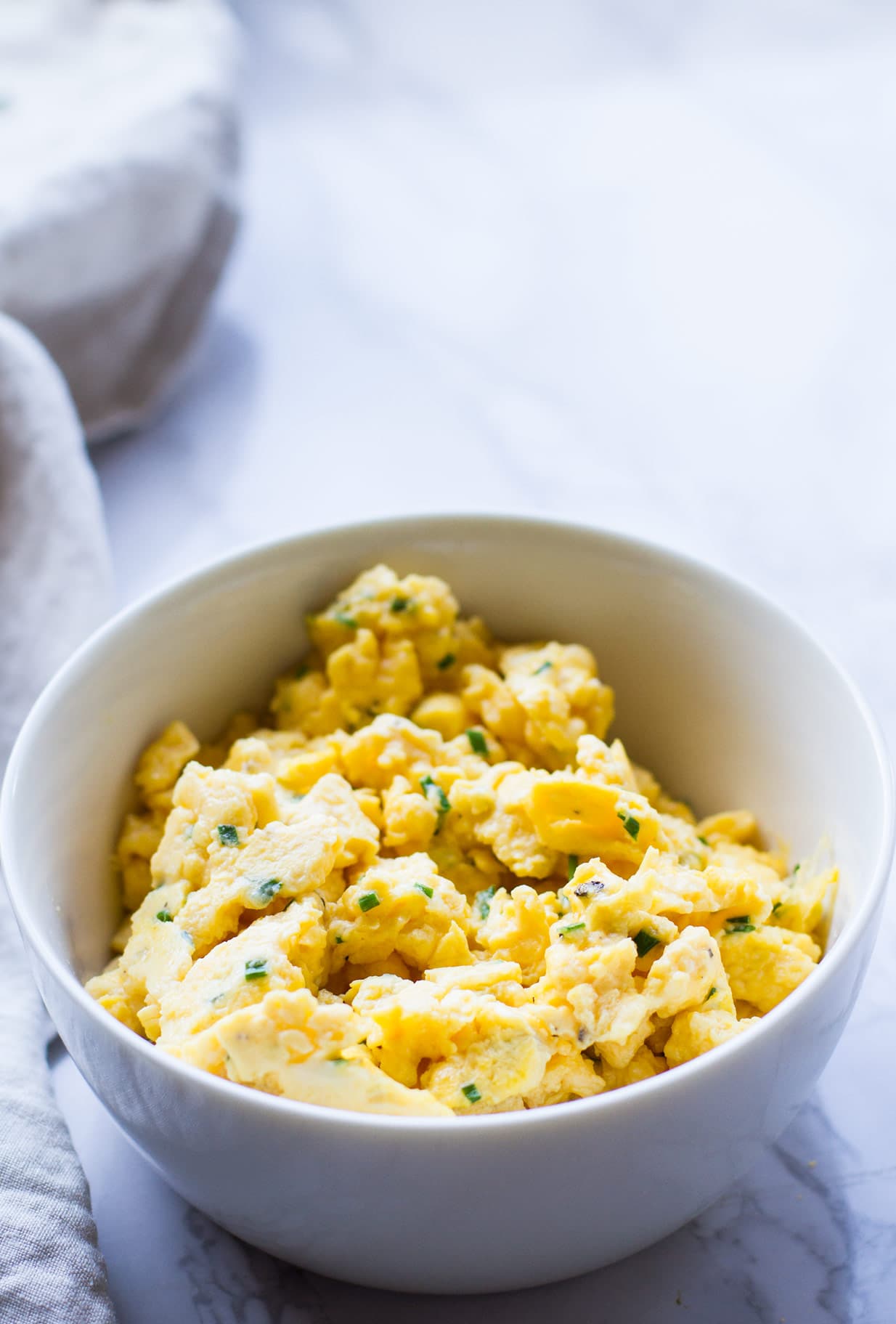 Chives and Cheese Scrambled Eggs