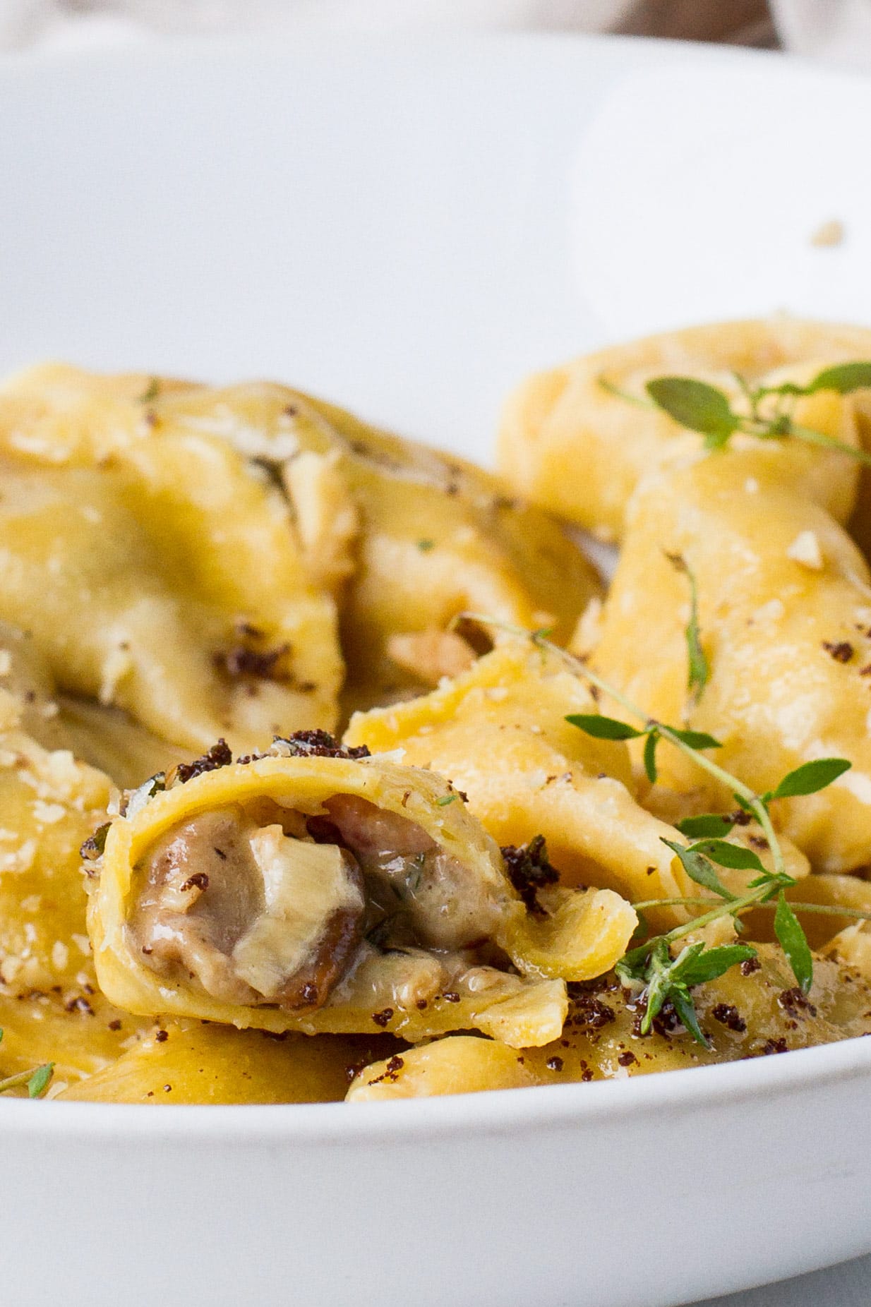 Wild Mushroom Ravioli with Sage Brown Butter and Roasted Walnuts