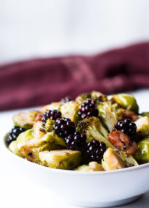 Blackberry Glazed Brussels Sprouts and Broccoli
