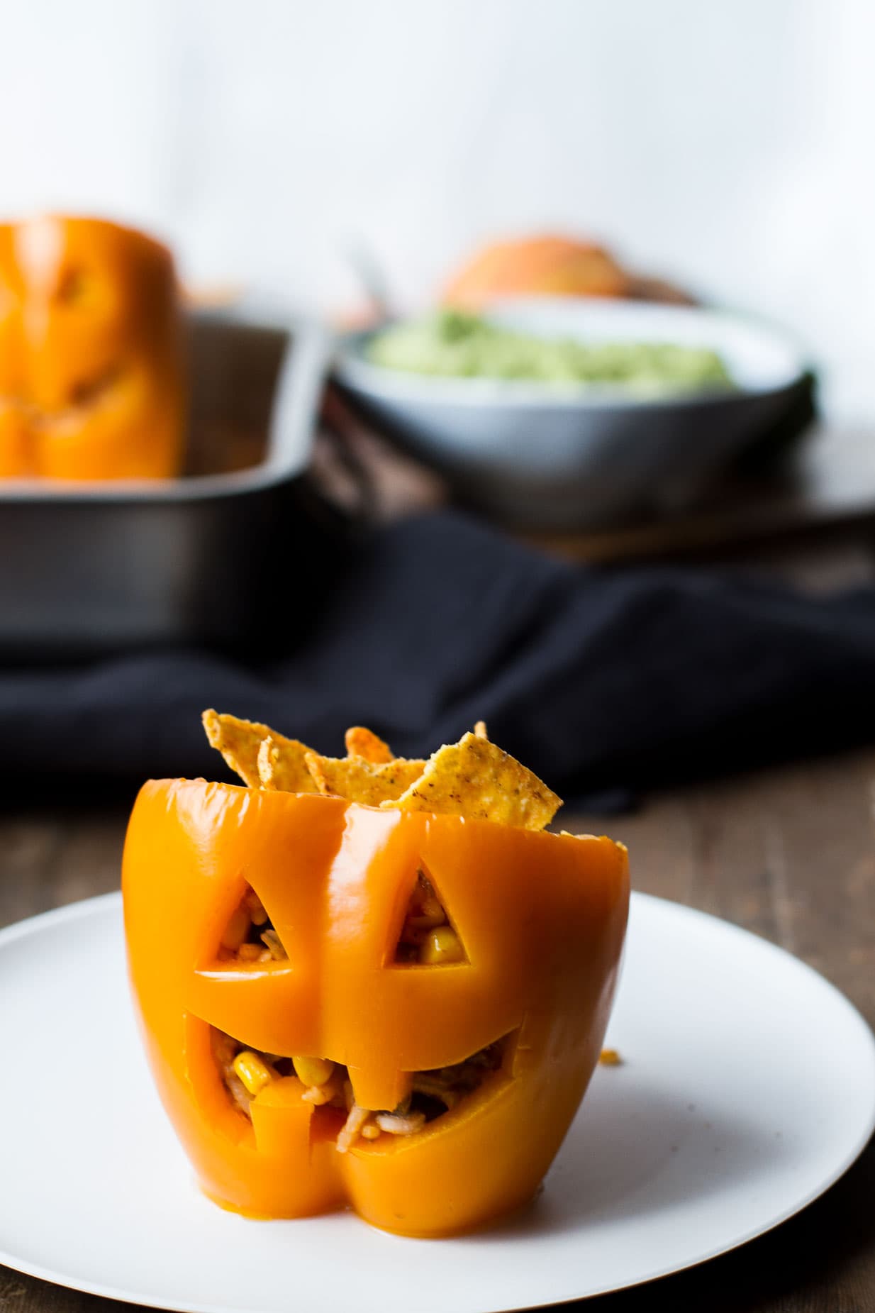 Rice and Beans Jack O'Lantern Peppers