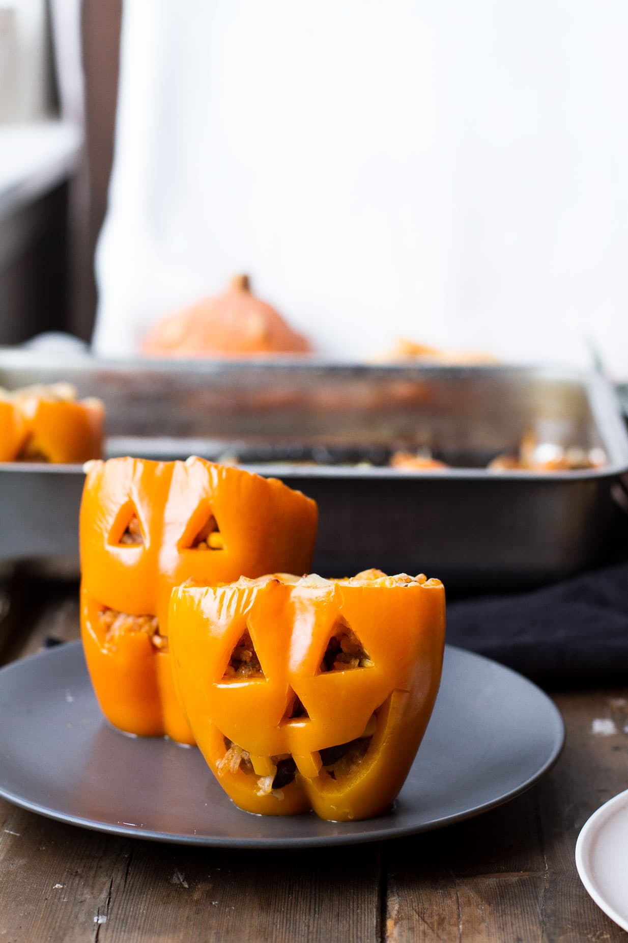 Rice and Beans Jack O'Lantern Peppers