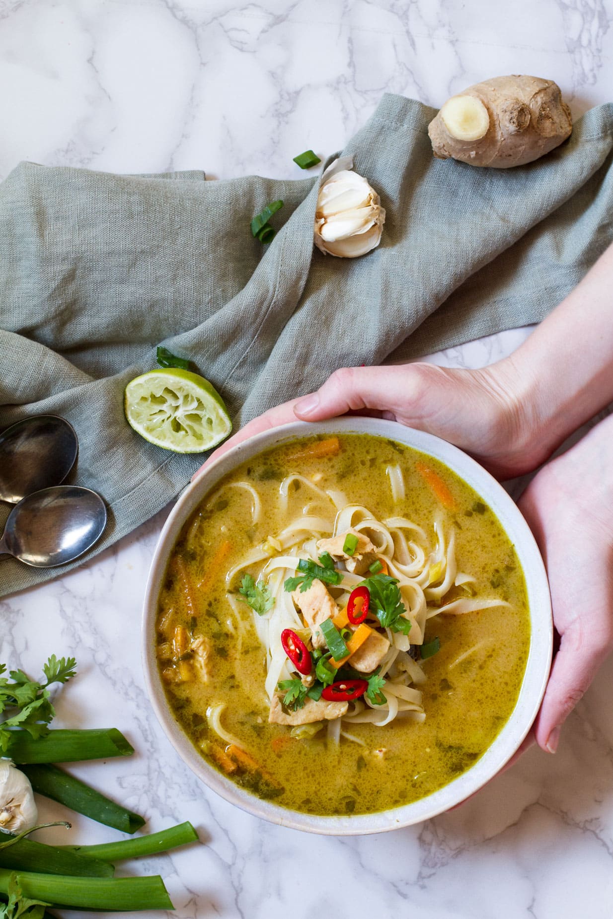 Skinny Thai Chicken Noodle Soup