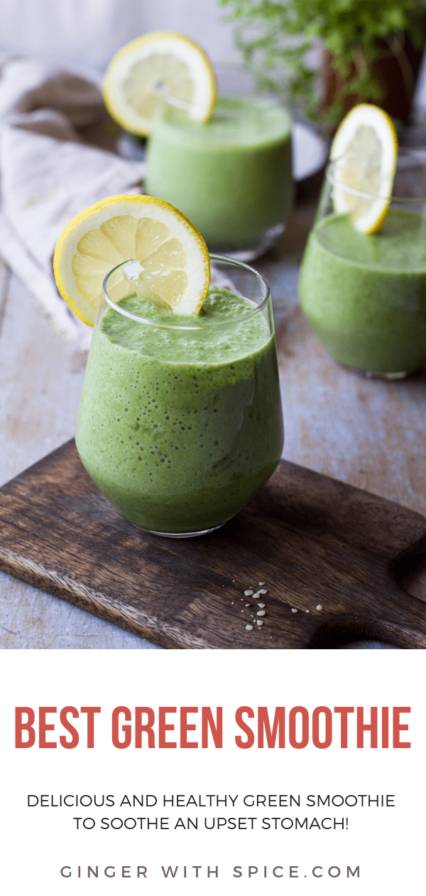 Pinterest Pin to Best Green Smoothie Recipe for an Upset Stomach