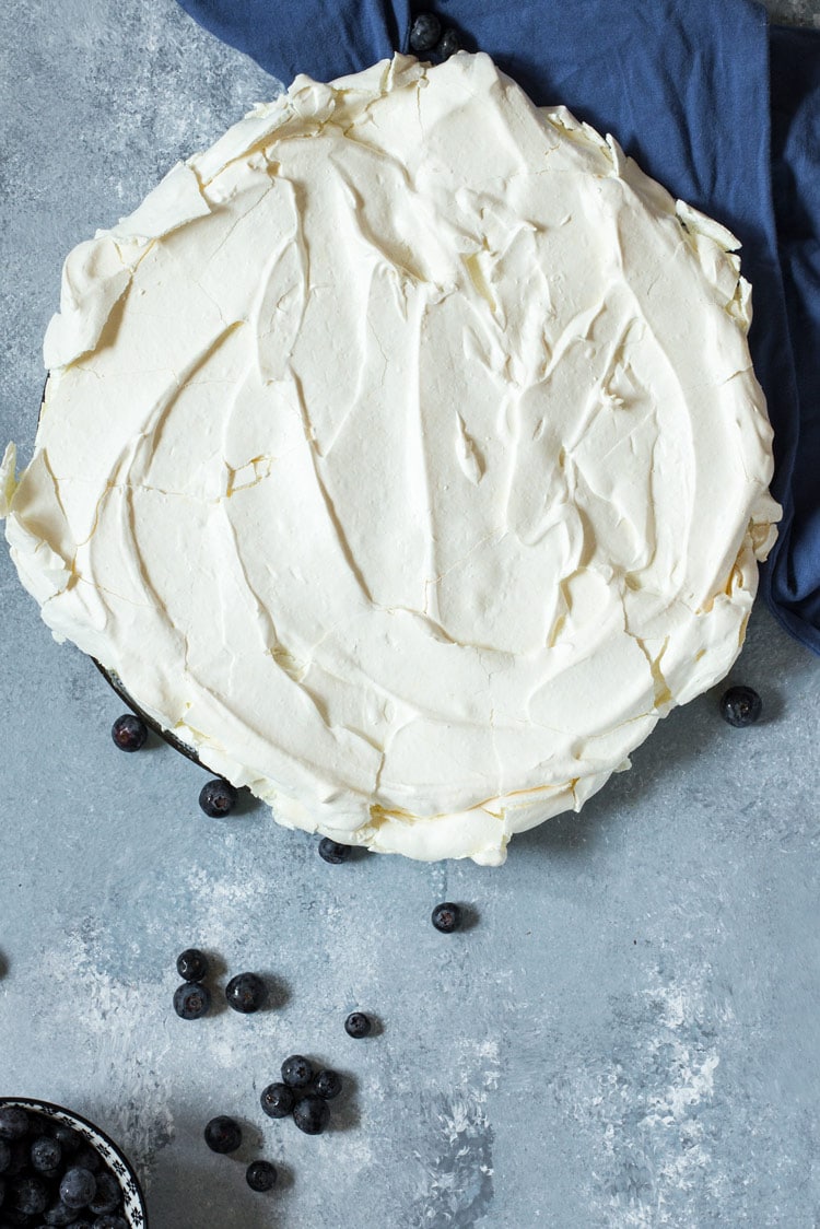 Baked and finish pavlova cake for Summer Berry Pavlova Recipe