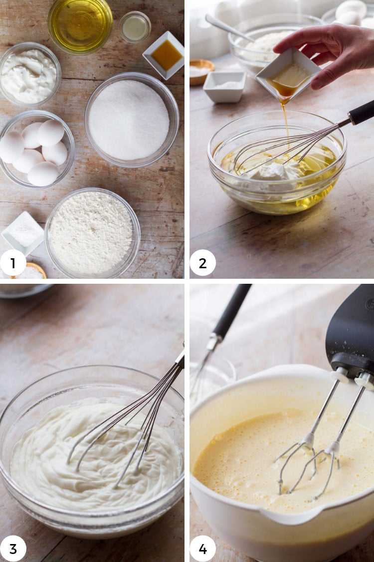 Step by step on whipped eggs and sugar.