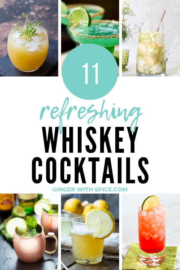 Collage of several whiskey cocktails for St. Patrick's Day