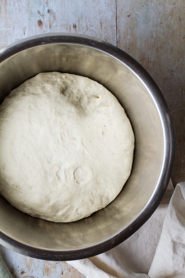 Homemade Dinner Rolls dough risen to double size.