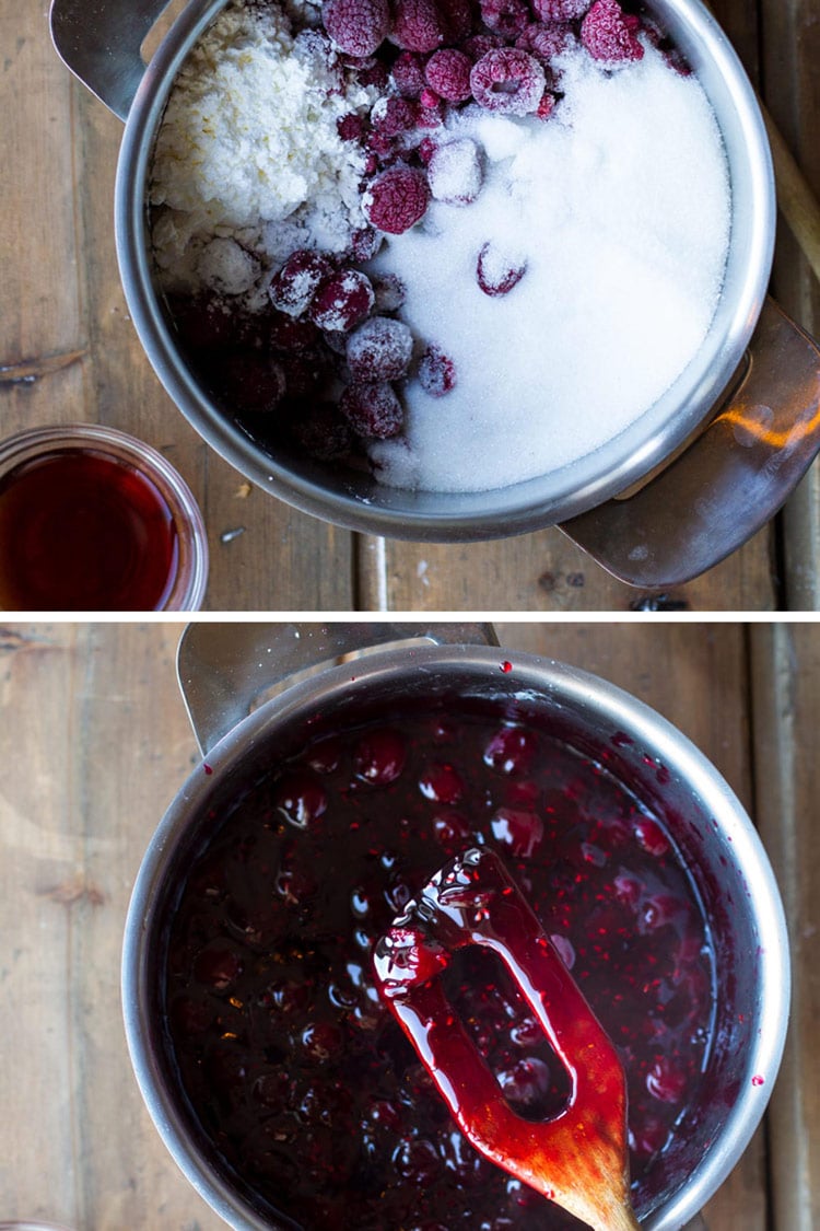 How to make cherry filling, two steps.