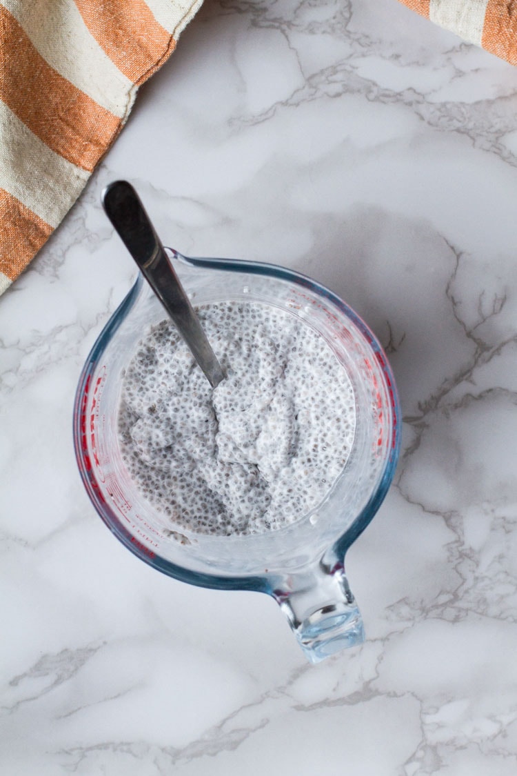 How chia seeds expand in liquid.